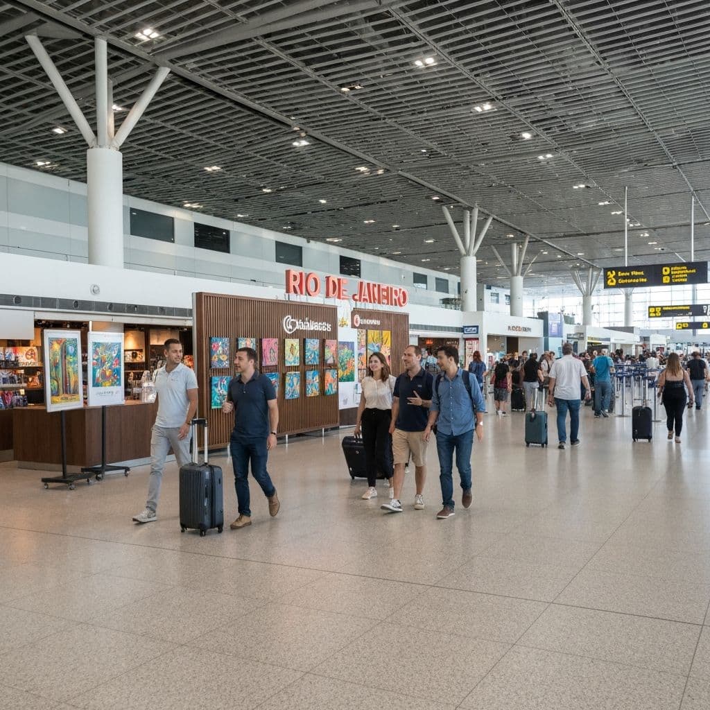 Clientes chegando ao aeroporto para transfer privativo
